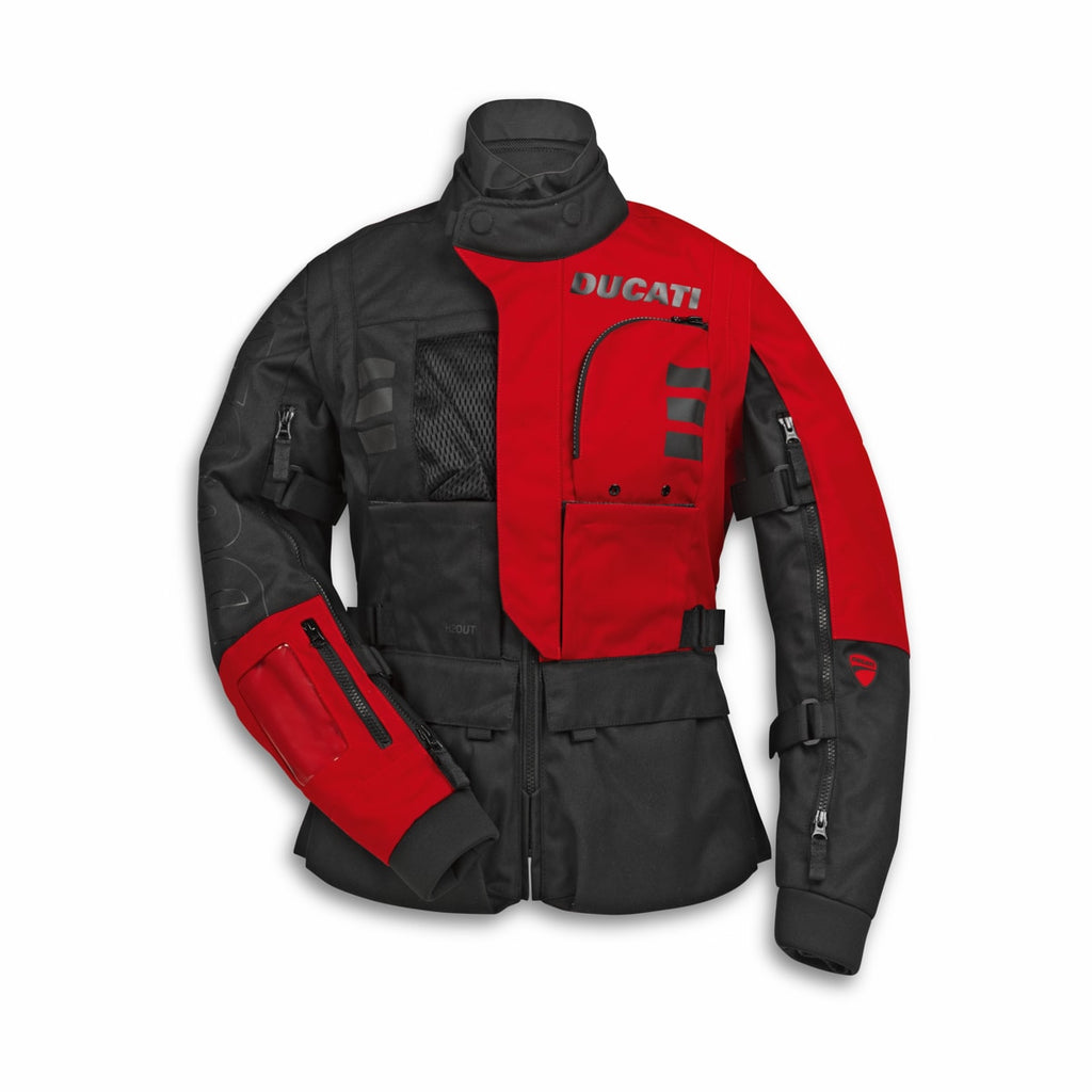 DUCATI LADIES TEX JACKET EXPLORER BLK/RED