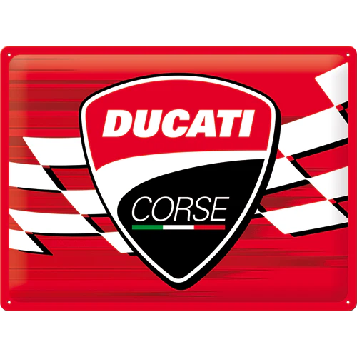 Ducati Corse - Logo Racing Flag Tin Sign
