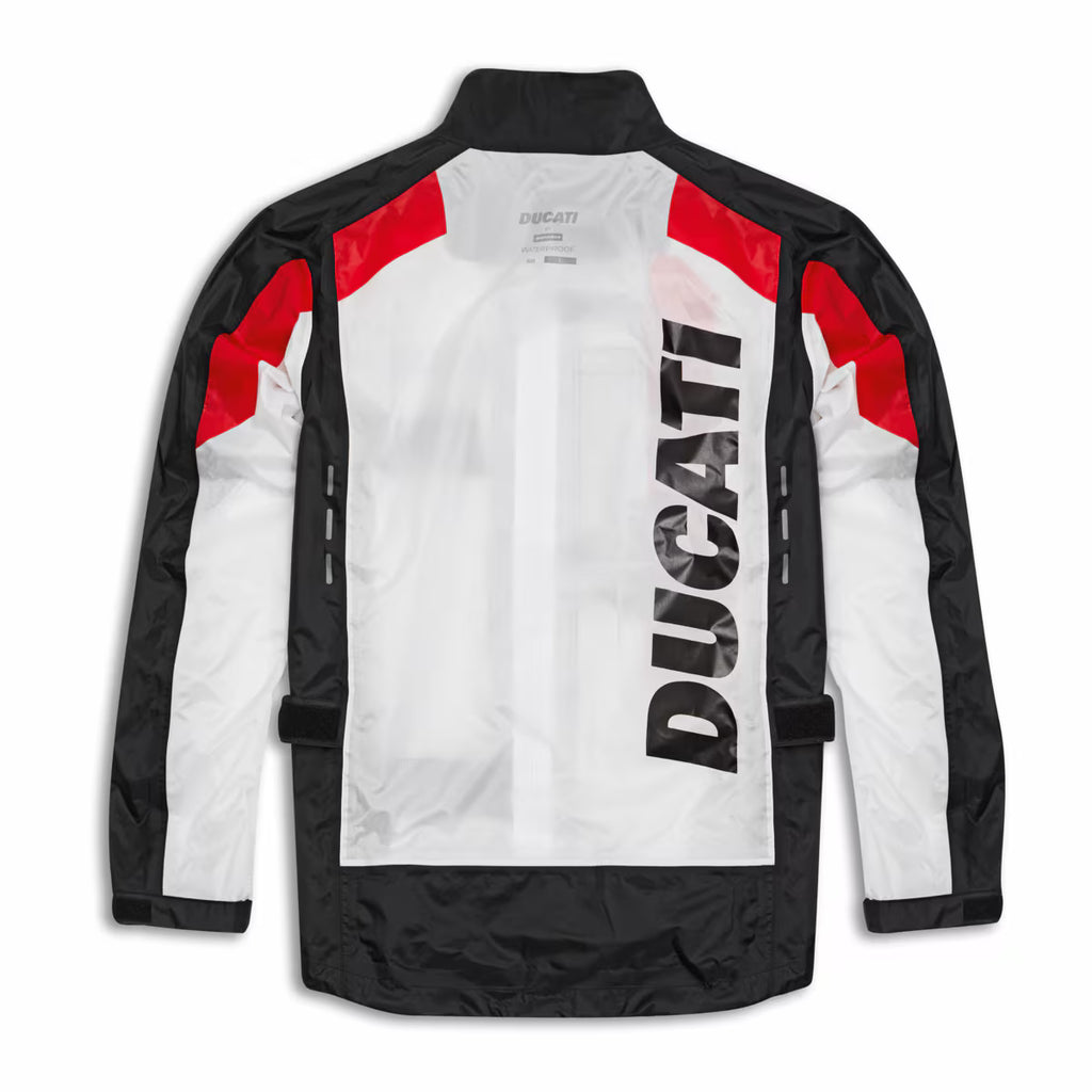 DUCATI RAIN JACKET AQUA V2 WHT/BLK