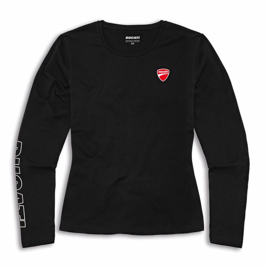 Ducati Ladies T-Shirt Essential Longsleeve - Black