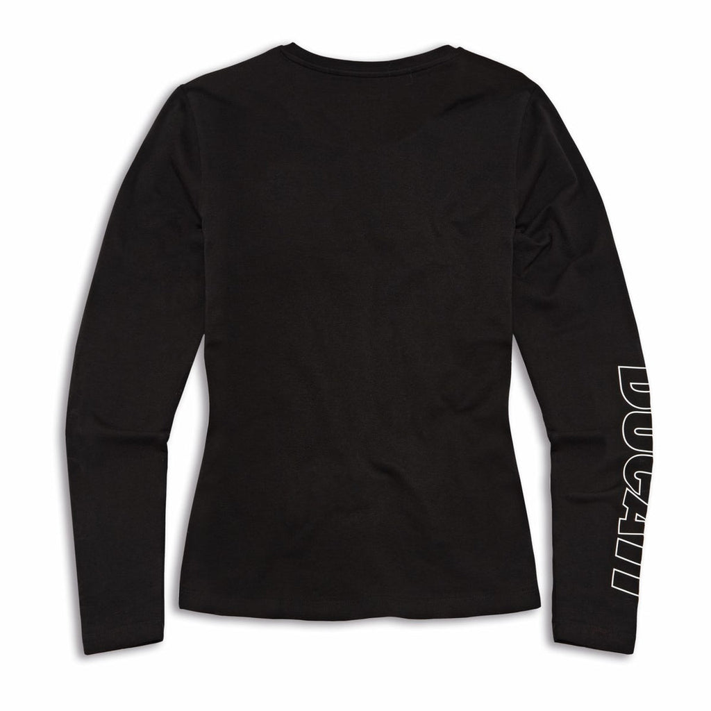 Ducati Ladies T-Shirt Essential Longsleeve - Black