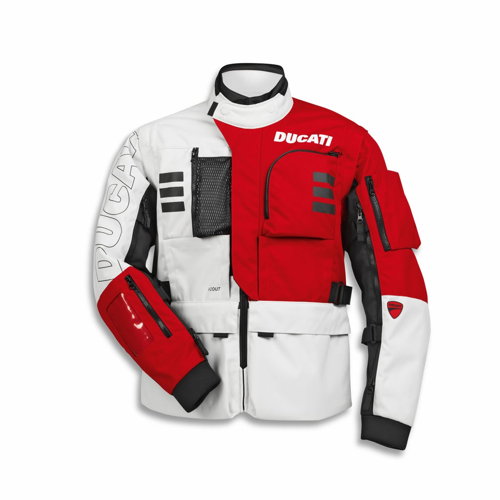 DUCATI TEX JACKET EXPLORER 2.0 (NP) WHITE/RED
