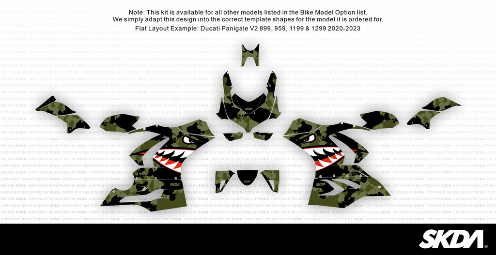 BOMBER Khaki Panigale Full Graphics Kit