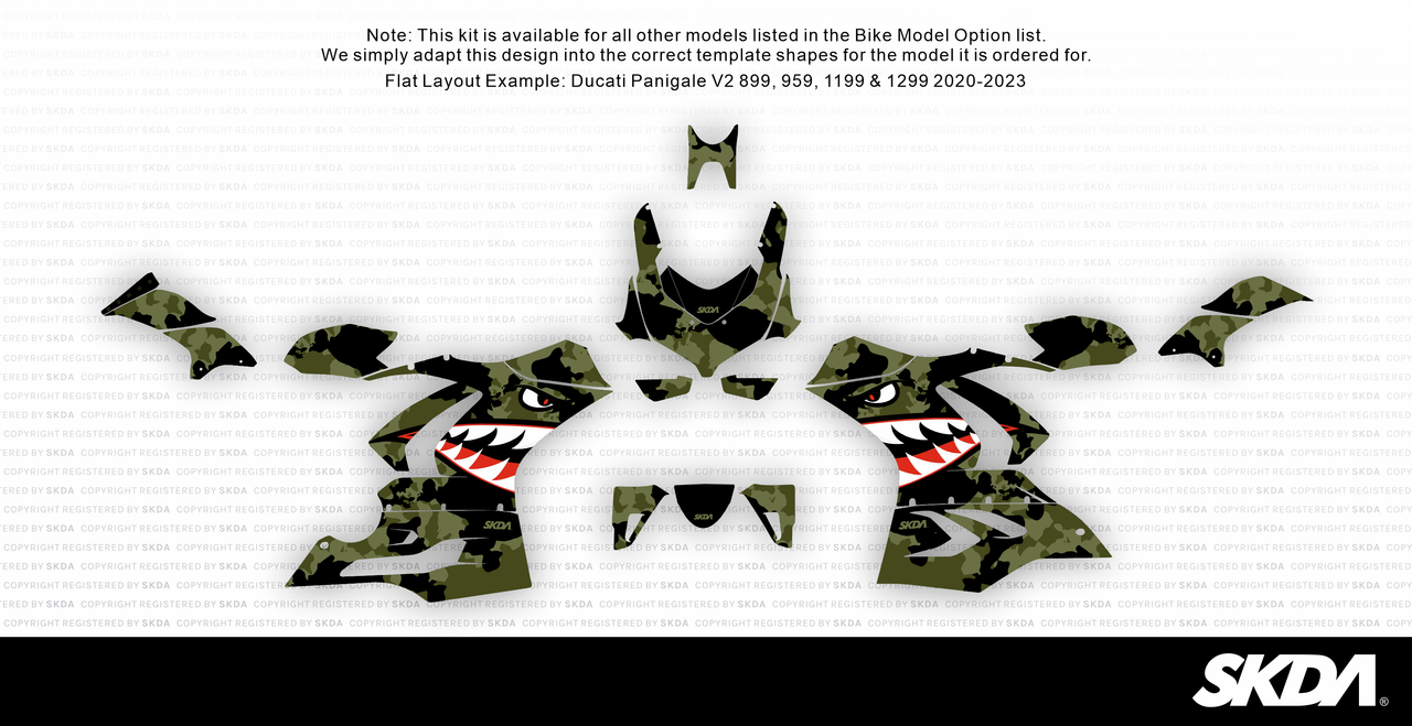 BOMBER Khaki Panigale Full Graphics Kit