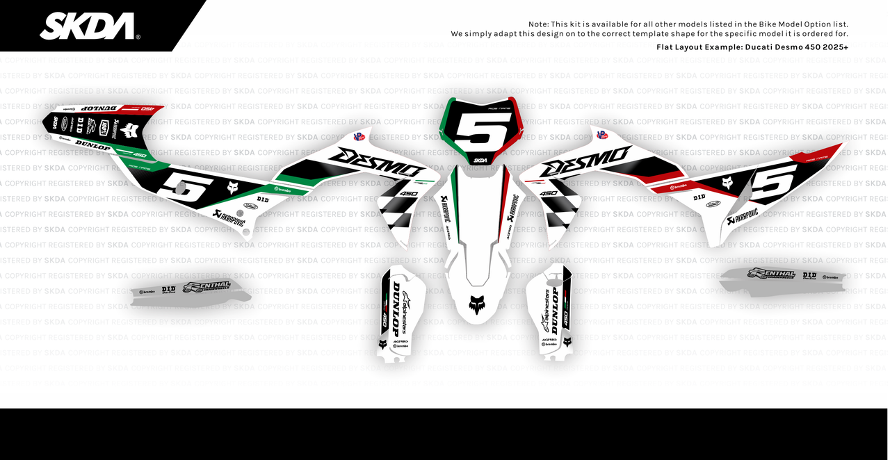 CHEQUES White Desmo Full Graphics Kit
