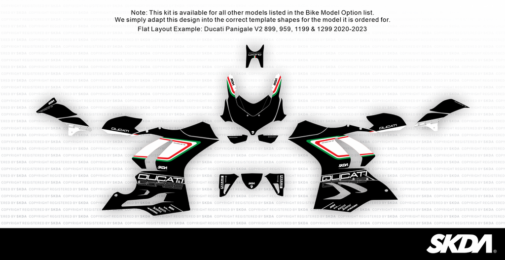 CORSA Black Panigale Full Graphics Kit
