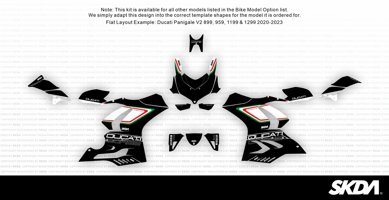 CORSA Black Panigale Full Graphics Kit
