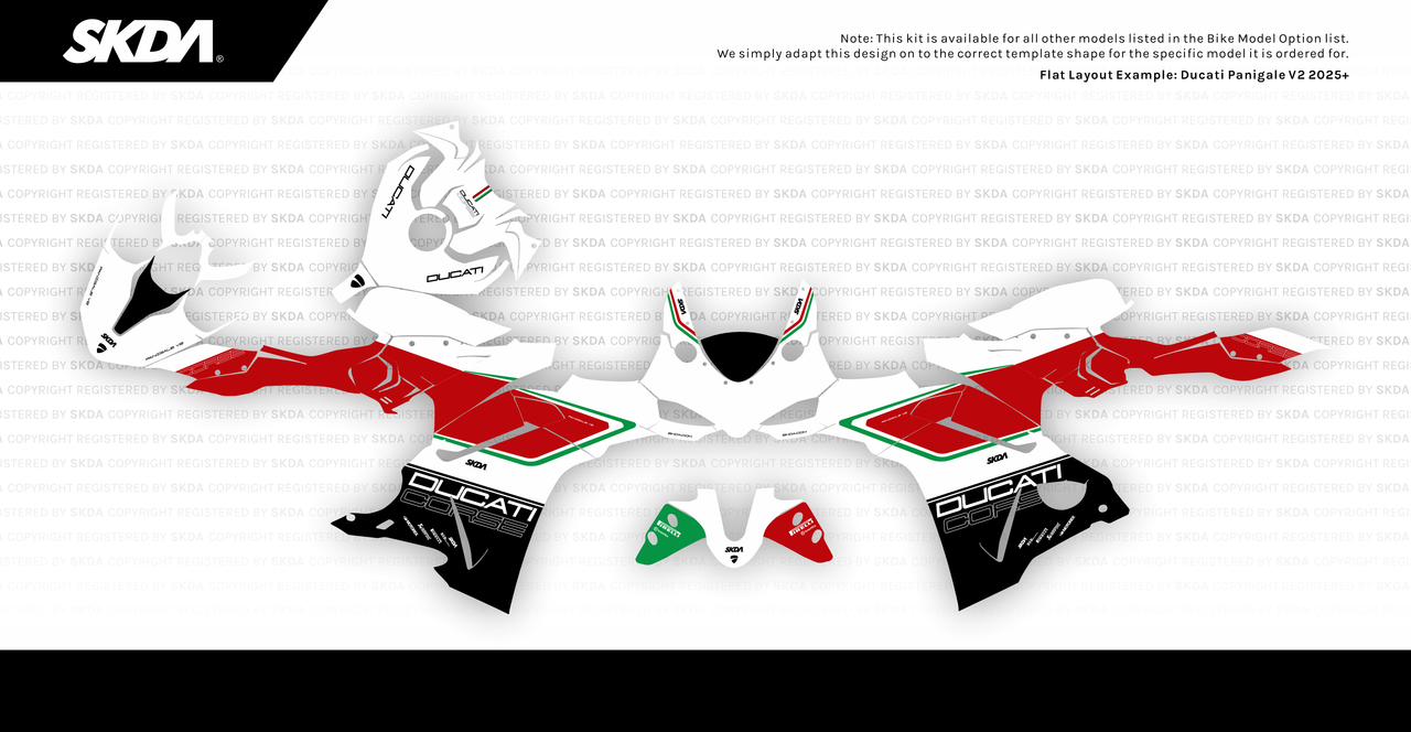 CORSA White Panigale Full Graphics Kit