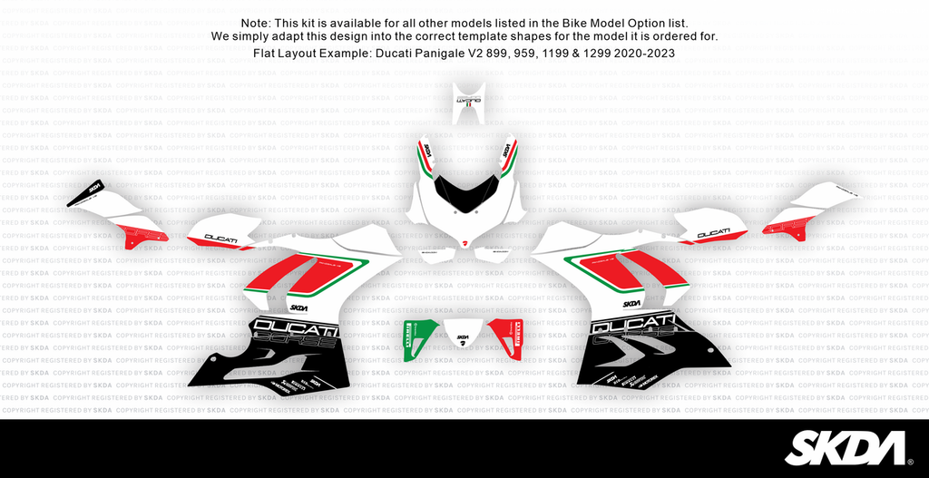CORSA White Panigale Full Graphics Kit