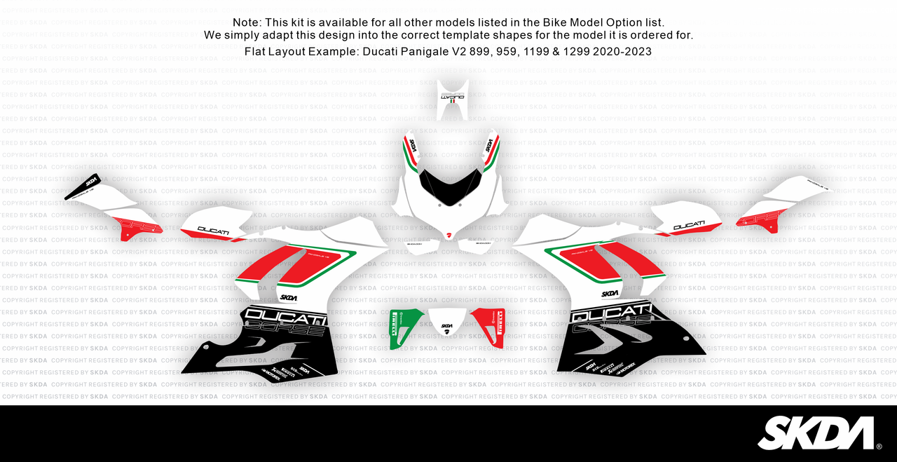 CORSA White Panigale Full Graphics Kit