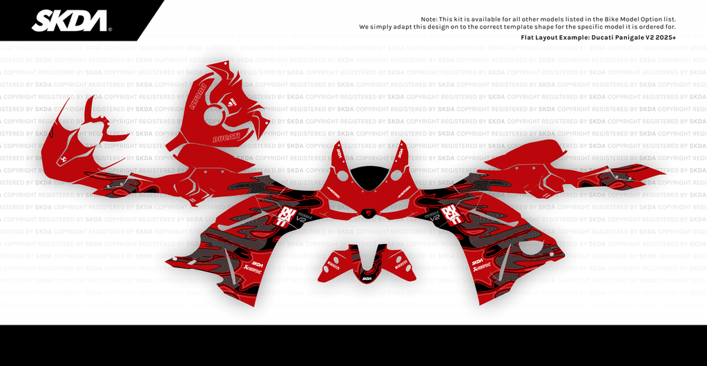DRIP Red Panigale Full Graphics Kit