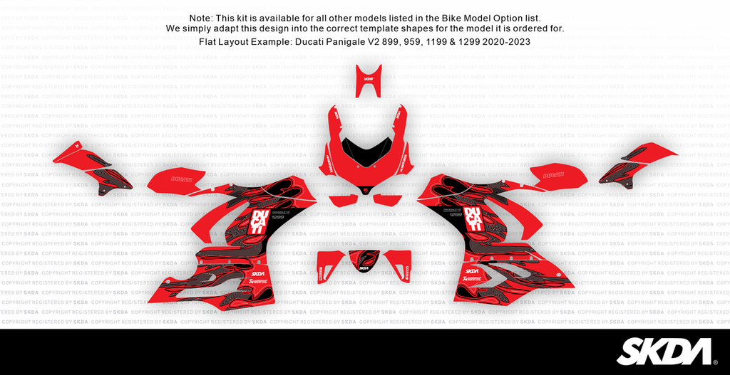 DRIP Red Panigale Full Graphics Kit