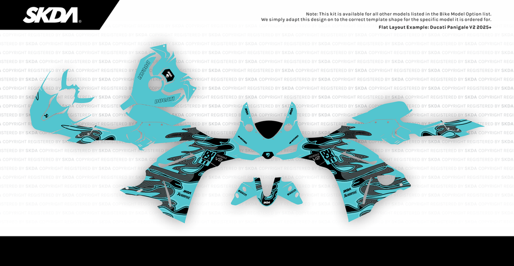 DRIP Teal Panigale Full Graphics Kit