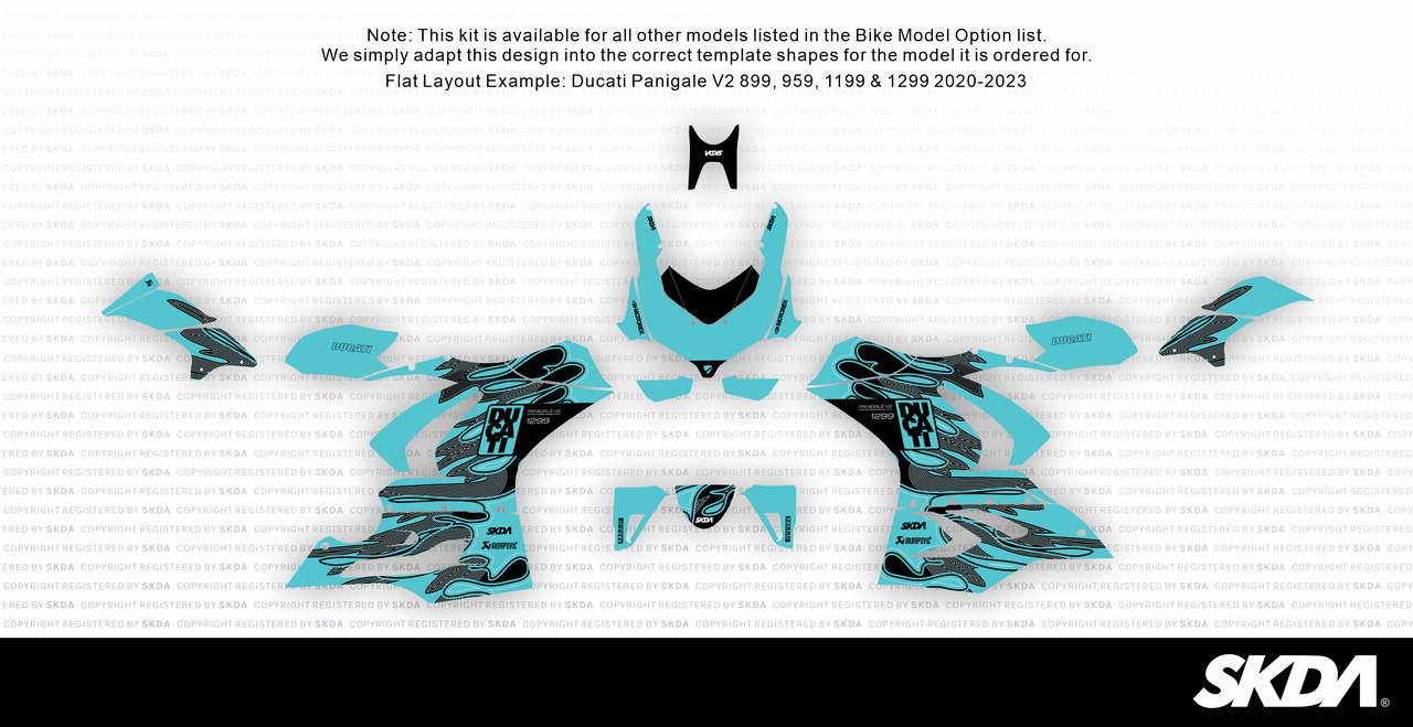 DRIP Teal Panigale Full Graphics Kit