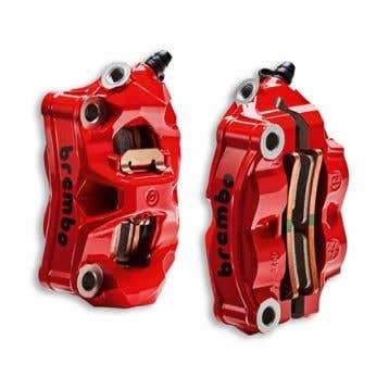 DUCATI COLOURED FRONT BRAKE CALLIPERS.