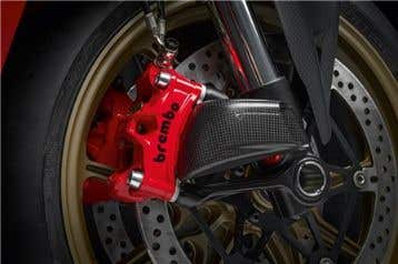 DUCATI COLOURED FRONT BRAKE CALLIPERS.
