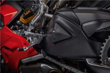 DUCATI CARBON SWINGARM GUARD.