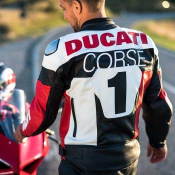 DUCATI MENS LEATHER JACKET CORSE 5