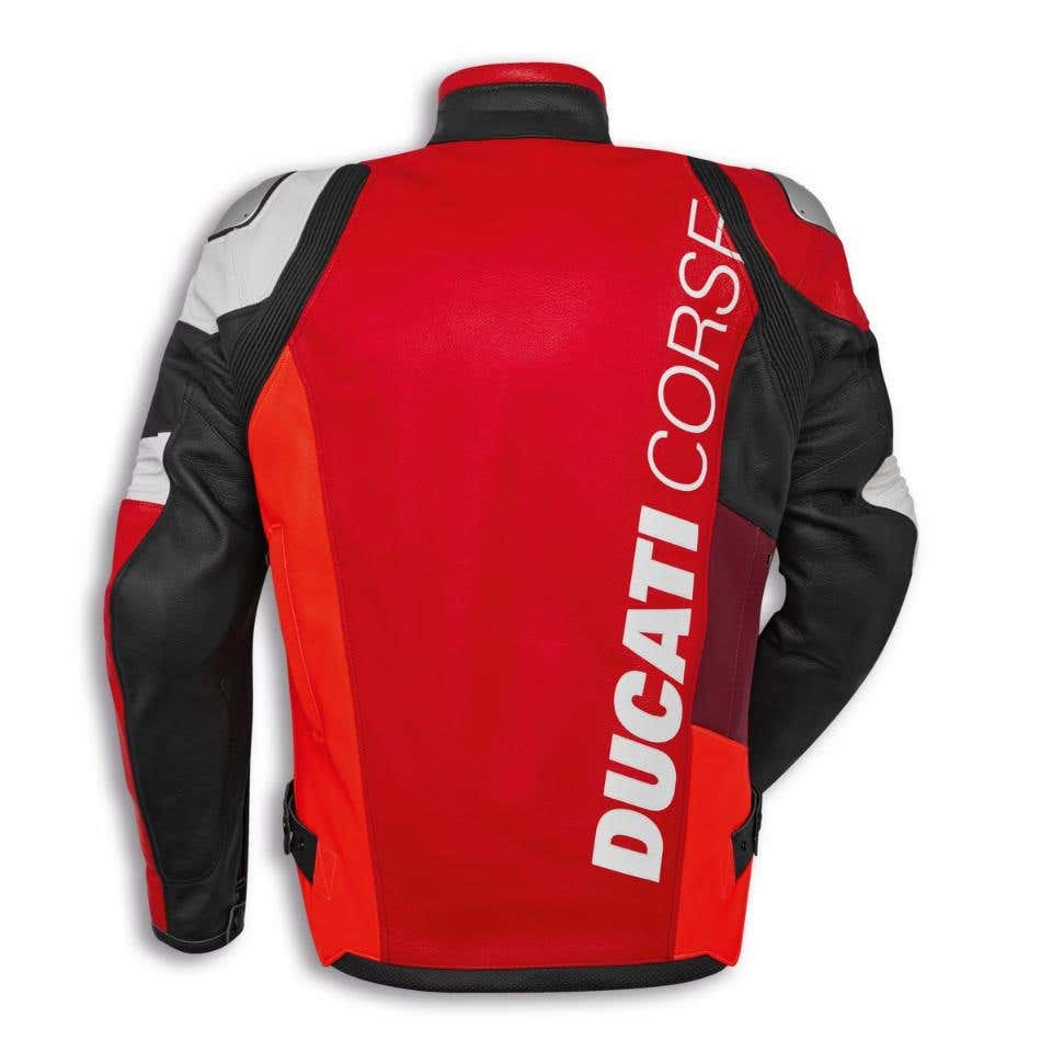 DUCATI MENS MOTORCYCLE JACKET IN PERFORATED CORSE C6 ORIGINAL LEATHER