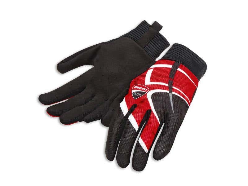 DUCATI MENS DUCATI CORSE MTBFABRIC GLOVES