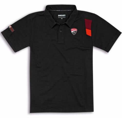 DUCATI MENS DC SPORT BLACK POLO- SHIRT