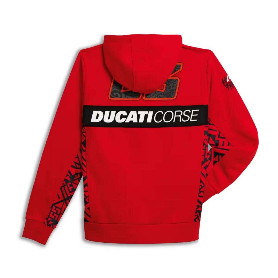 DUCATI MENS DUAL PECCO BAGNAIA 63 HOODED SWEATSHIRT