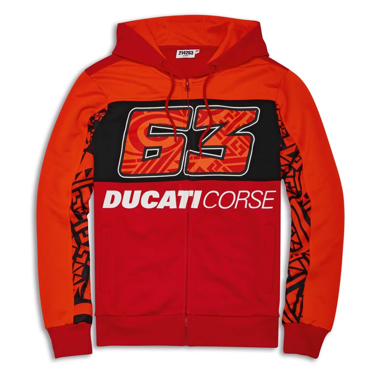 DUCATI MENS DUAL PECCO BAGNAIA 63 HOODED SWEATSHIRT