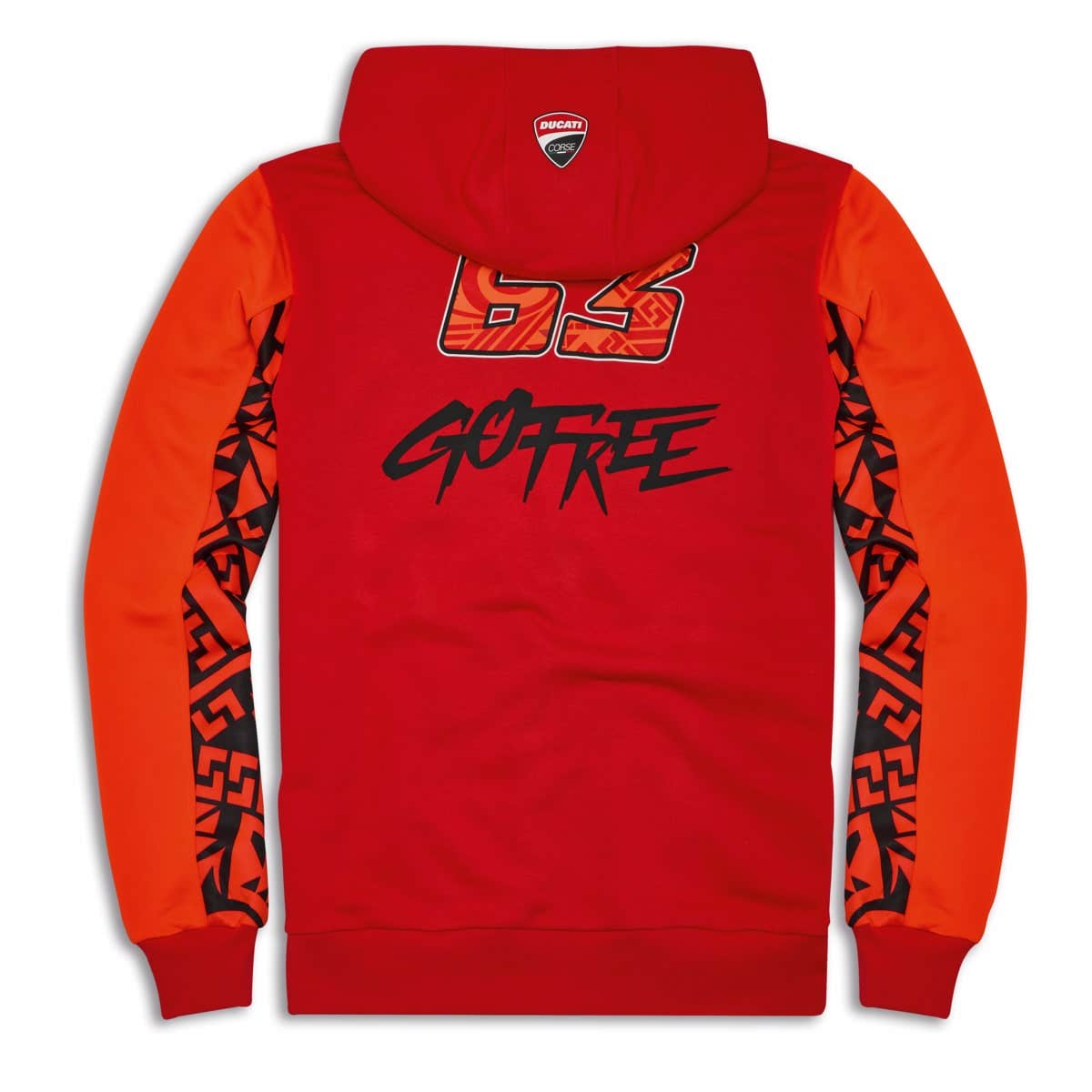 DUCATI MENS DUAL PECCO BAGNAIA 63 HOODED SWEATSHIRT