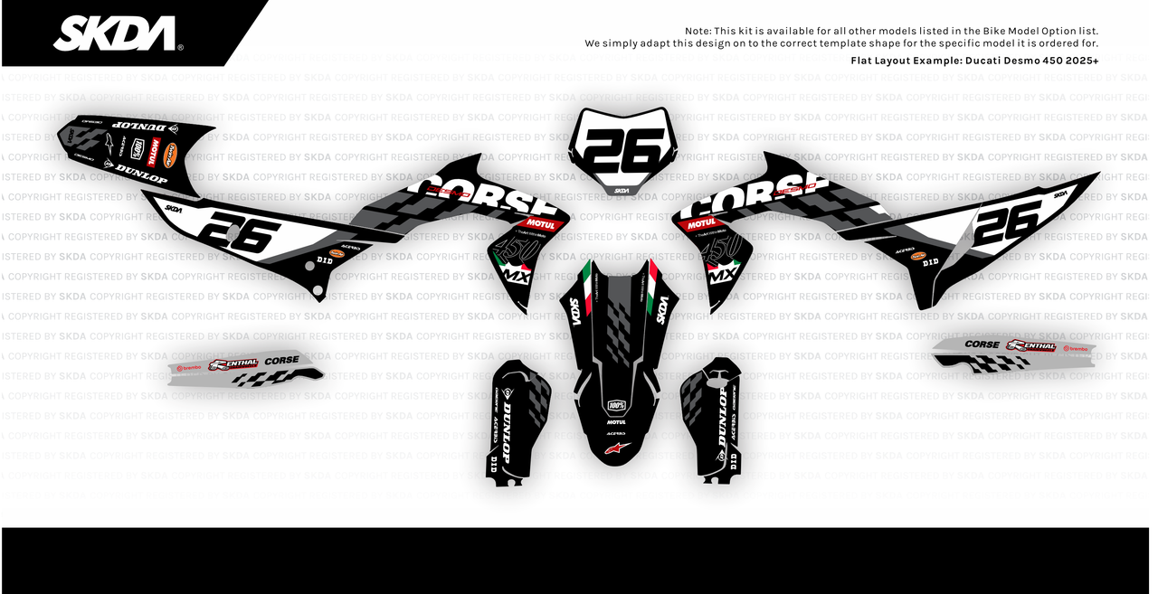 ELEVANTA Black Desmo Full Graphics Kit