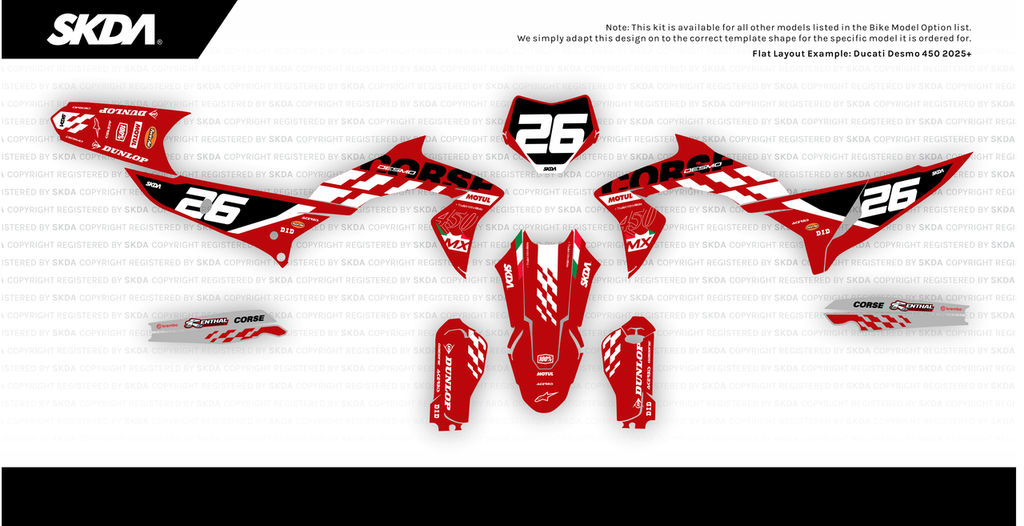 ELEVANTA Red Desmo Full Graphics Kit