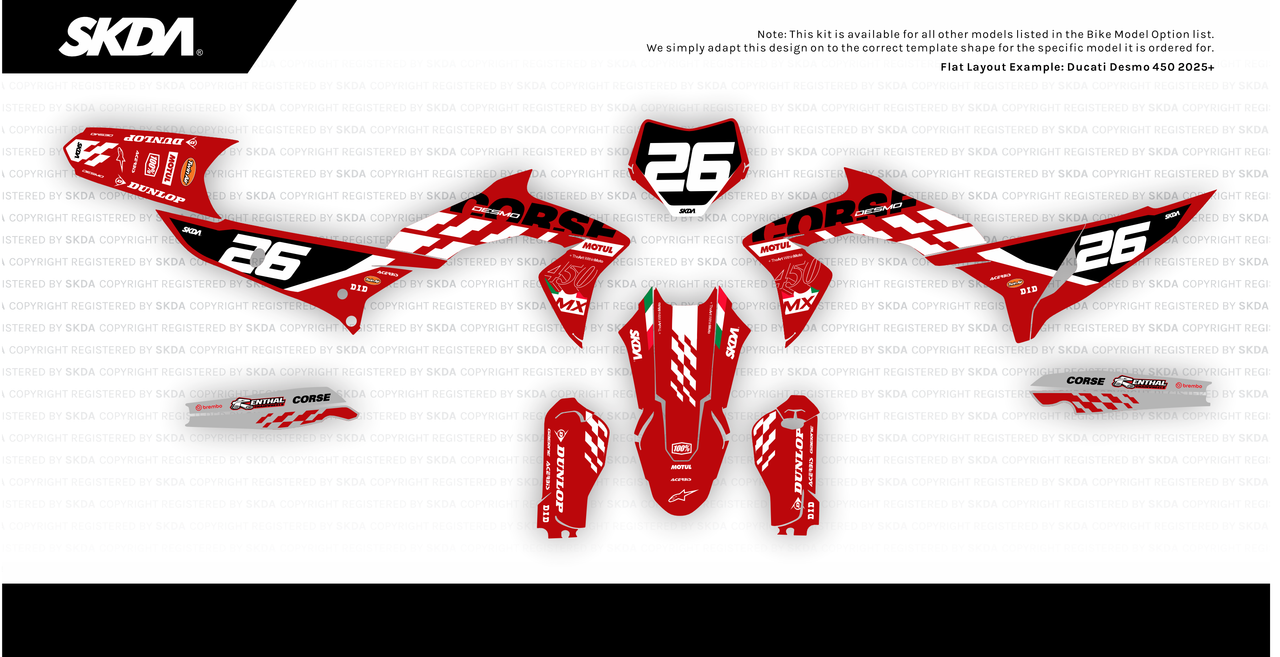 ELEVANTA Red Desmo Full Graphics Kit