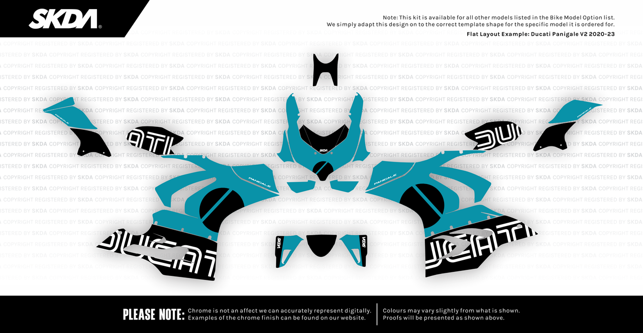 MAGNITUDE CHROME Aqua Panigale Full Graphics Kit