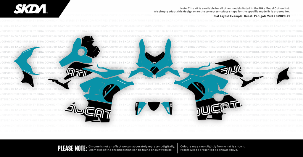 MAGNITUDE CHROME Aqua Panigale Full Graphics Kit