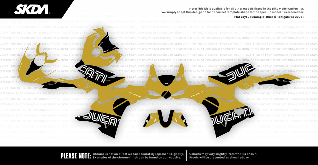 MAGNITUDE CHROME Gold Panigale Full Graphics Kit