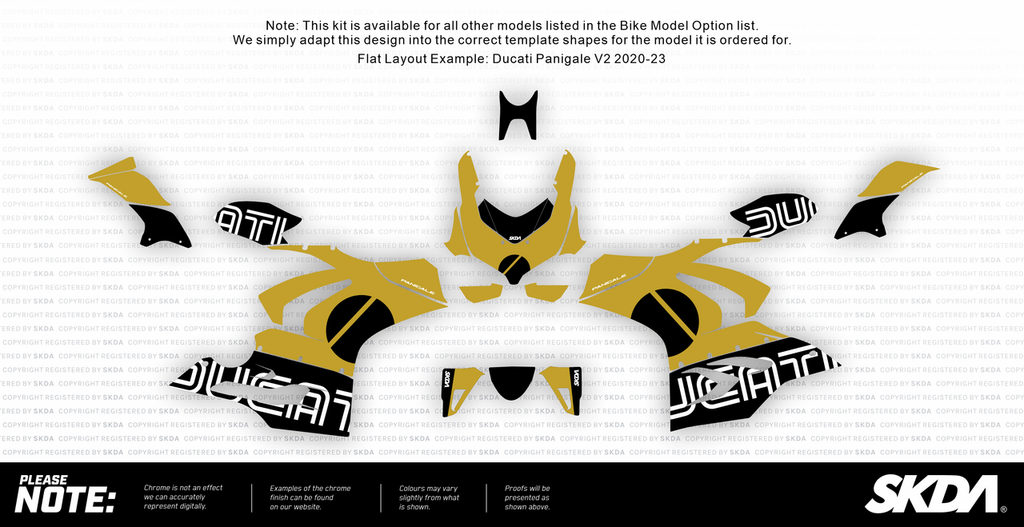 MAGNITUDE CHROME Gold Panigale Full Graphics Kit