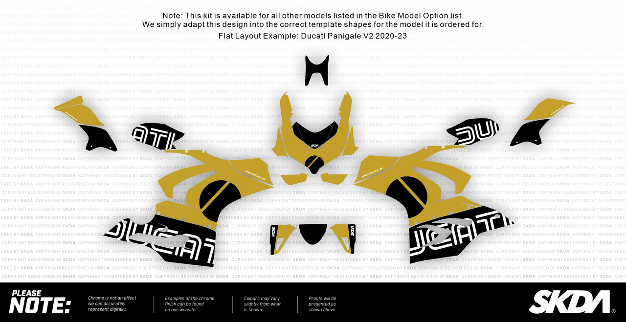 MAGNITUDE CHROME Gold Panigale Full Graphics Kit