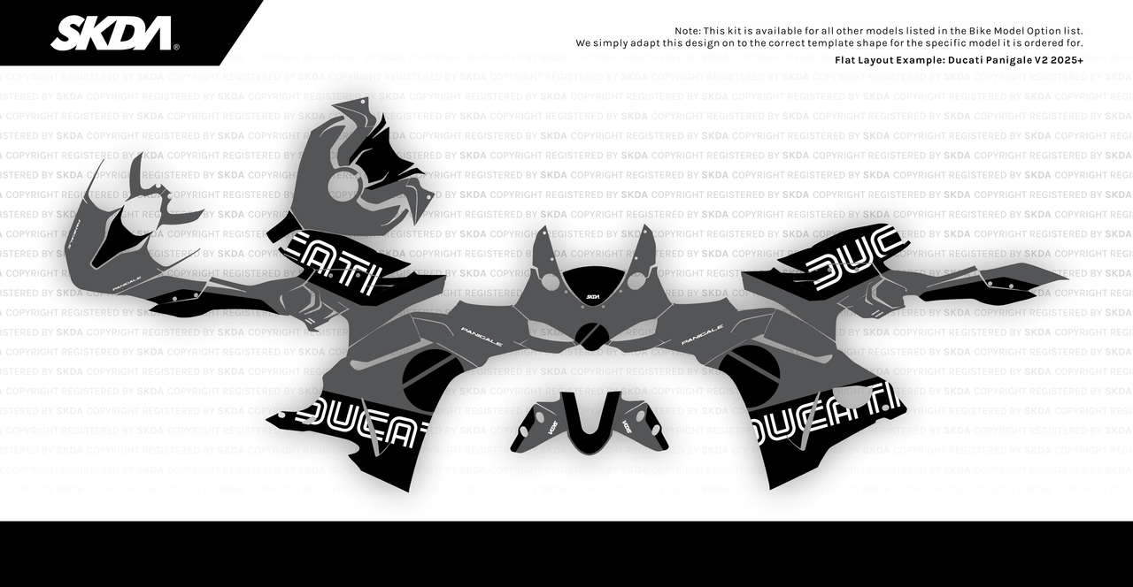 MAGNITUDE Grey Panigale Full Graphics Kit