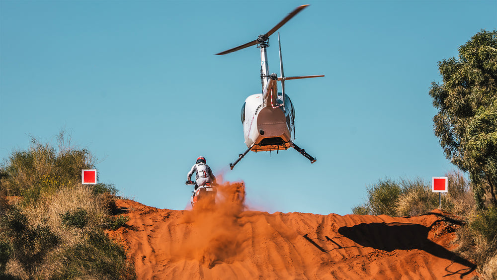 The Ducati DesertX with Nick Selleck complete the un-Finkeable