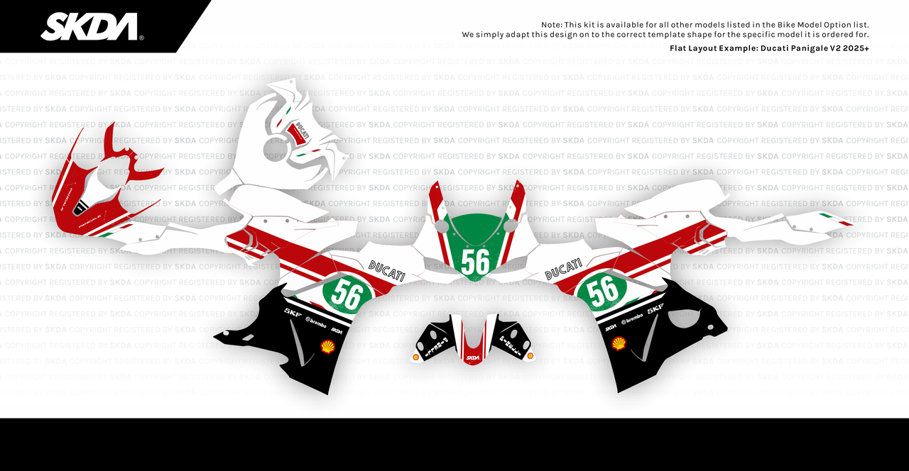PATINA White Panigale Full Graphics Kit