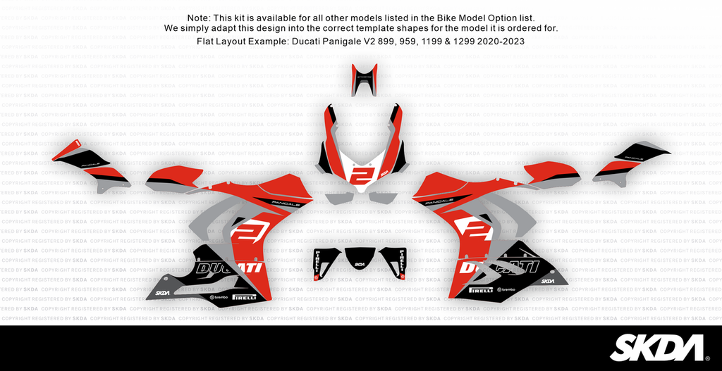 PISTA Red Panigale Full Graphics Kit