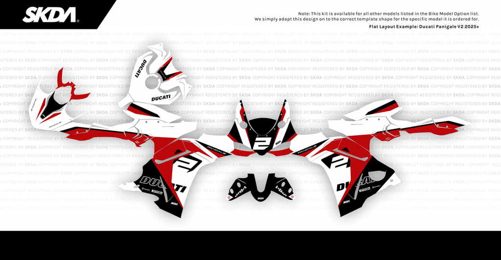 PISTA White Panigale Full Graphics Kit