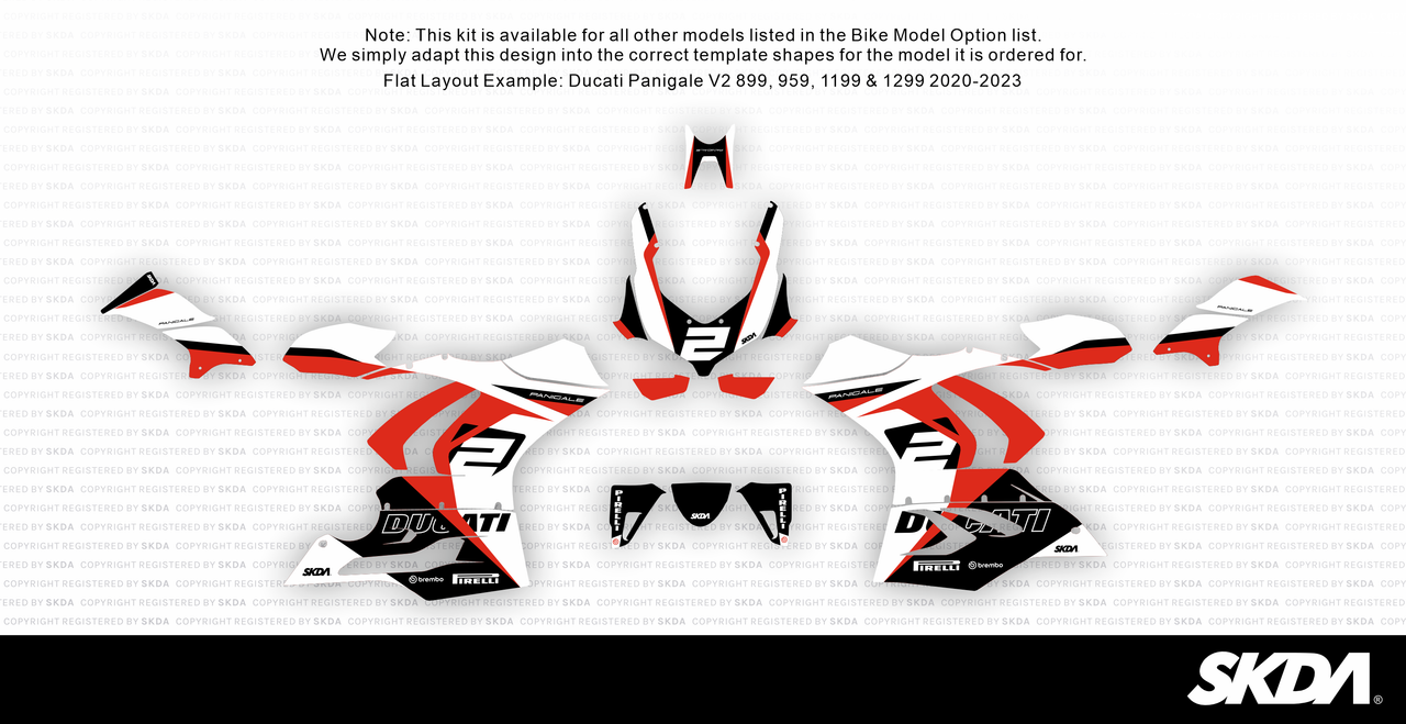 PISTA White Panigale Full Graphics Kit