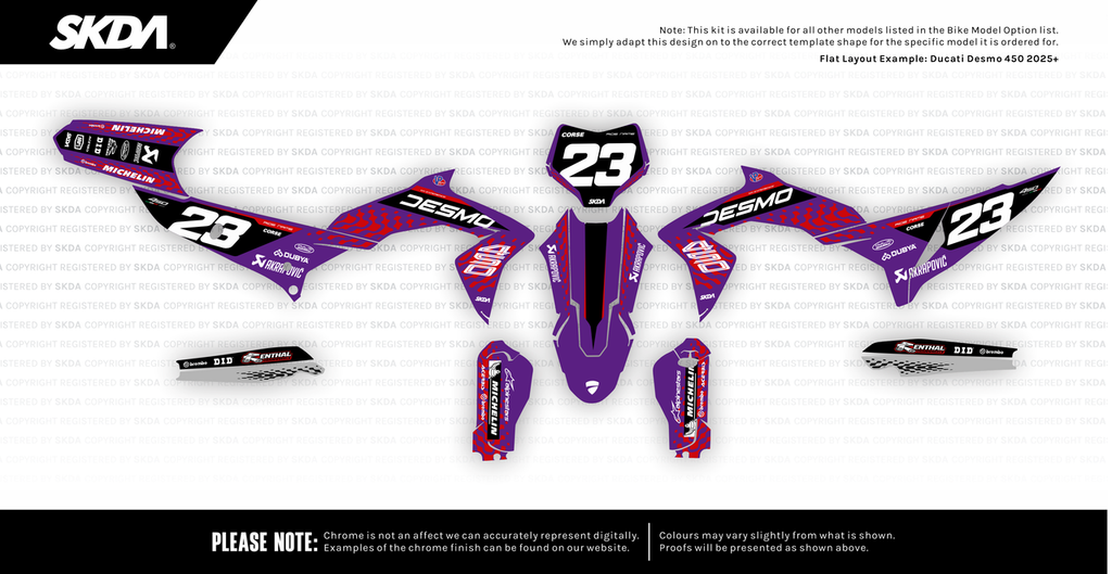 REX CHROME Purple Desmo Full Graphics Kit