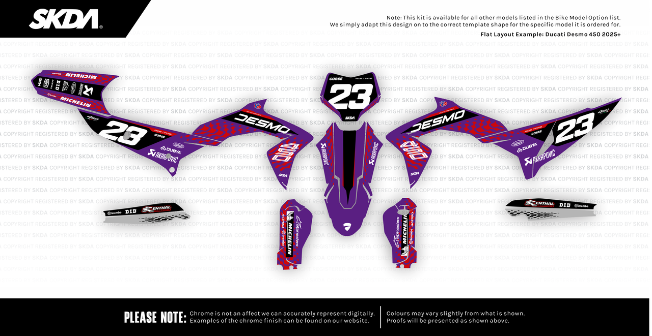 REX CHROME Purple Desmo Full Graphics Kit
