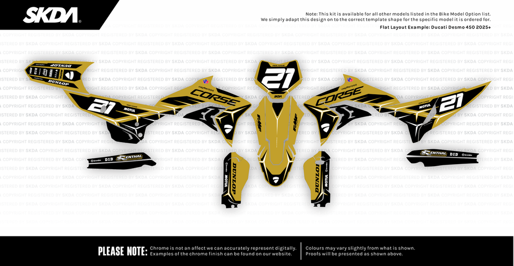 STARS CHROME Gold Desmo Full Graphics Kit