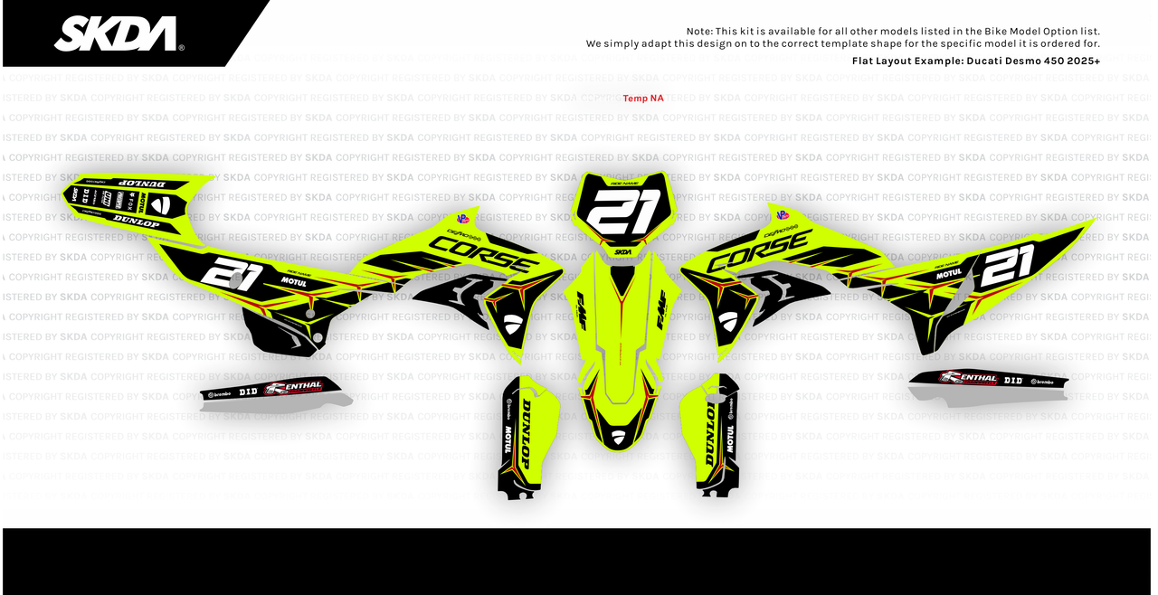 STARS NEON Black Desmo Full Graphics Kit