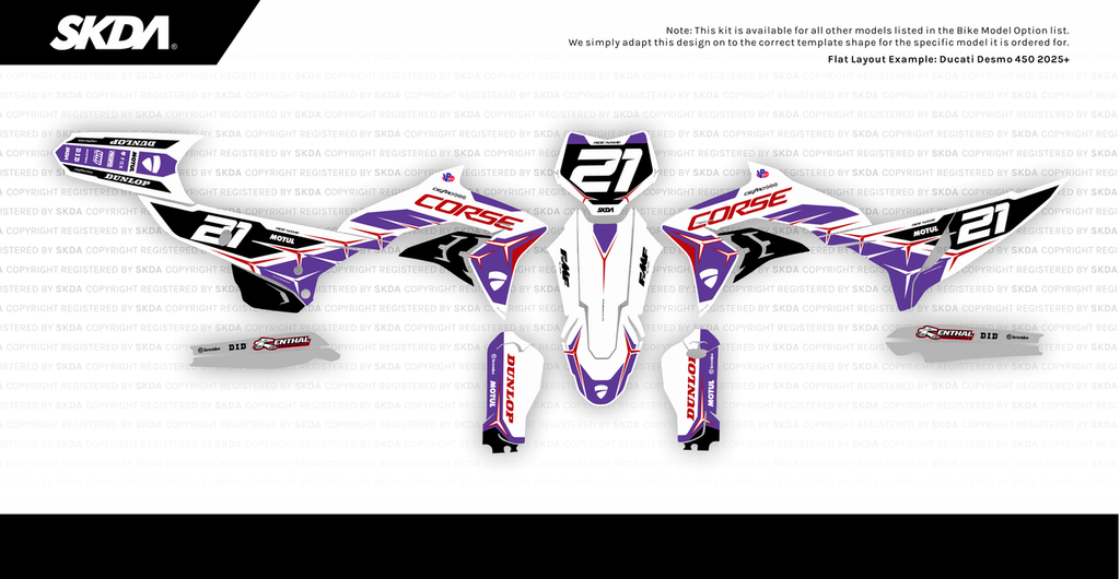 STARS White/Purple Desmo Full Graphics Kit