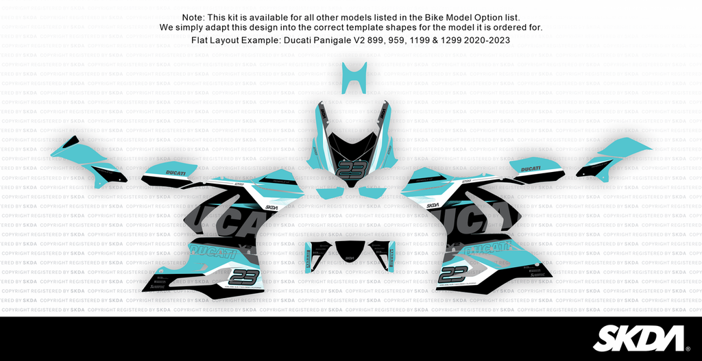VELOCE Teal Panigale Full Graphics Kit