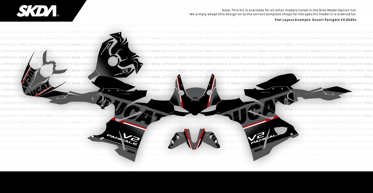 VERSARIO Blk/Grey Panigale Full Graphics Kit