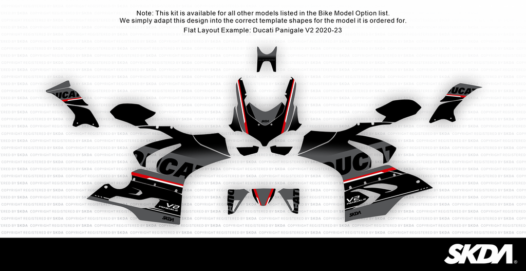 VERSARIO Blk/Grey Panigale Full Graphics Kit